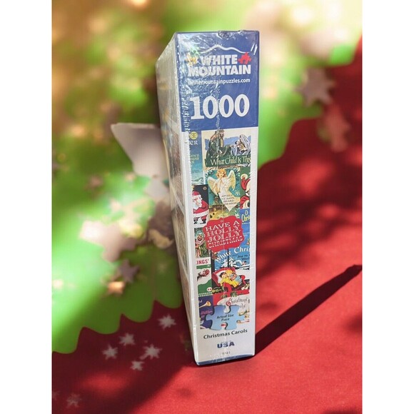 White Mountain Christmas Carols Holiday Santa Jigsaw Puzzle 1000 Pieces Collage - Picture 4 of 16
